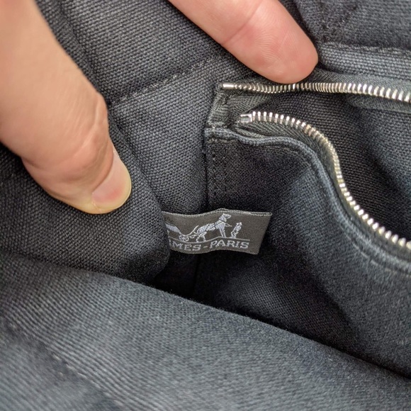 Used Hermes Herline Black Canvas Small Tote Bag - Picture 5 of 6